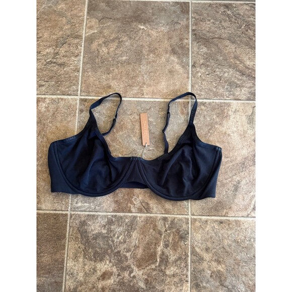 Skims Cotton Logo Demi Bra Soot Size 42DD - Picture 1 of 8